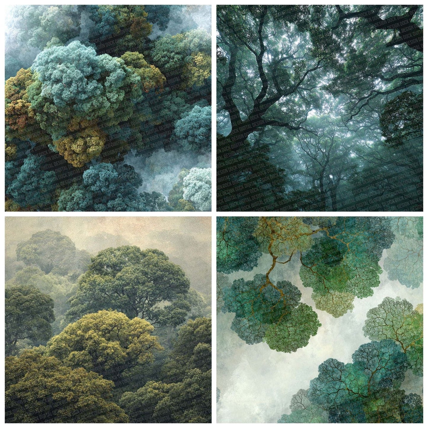 Forest Canopy Texture Digital Paper Pack (DDD001768)