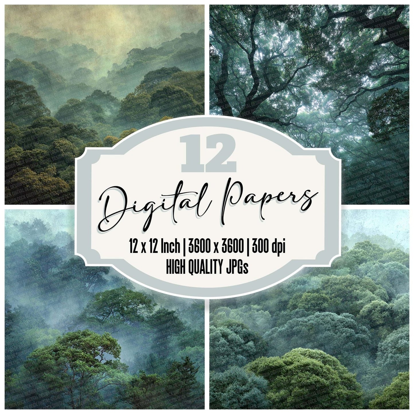 Forest Canopy Texture Digital Paper Pack (DDD001768)