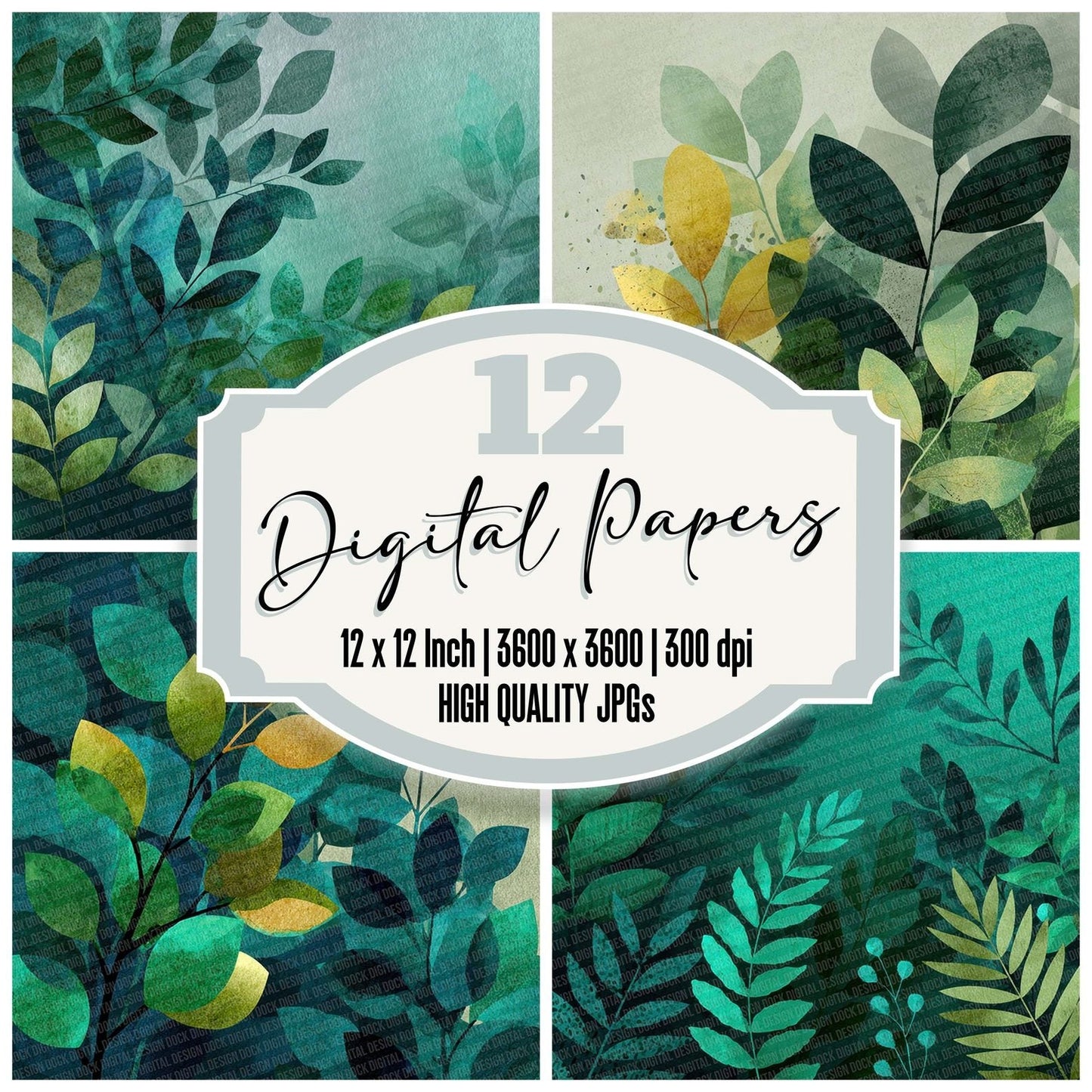 Forest Leaf Shadow Digital Paper Pack (DDD001774)