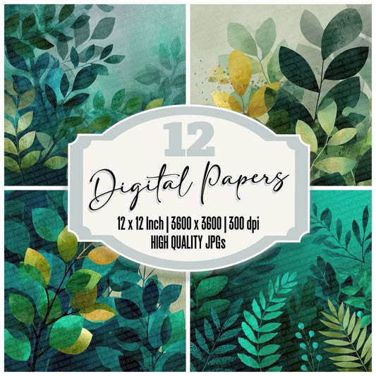 Forest Leaf Shadow Digital Paper Pack (DDD001774)