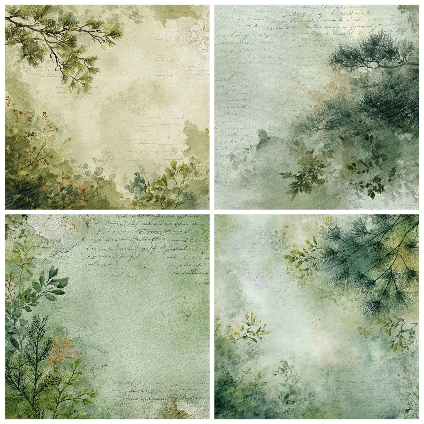 Forest Notes Layered Wash Digital Paper Pack (DDD001777)
