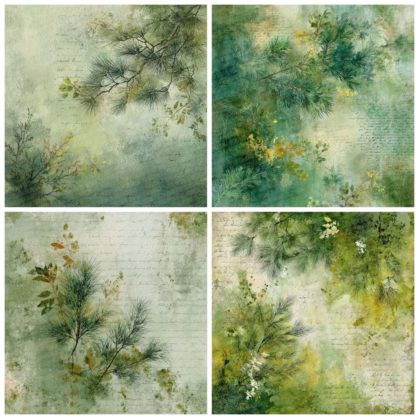 Forest Notes Layered Wash Digital Paper Pack (DDD001777)