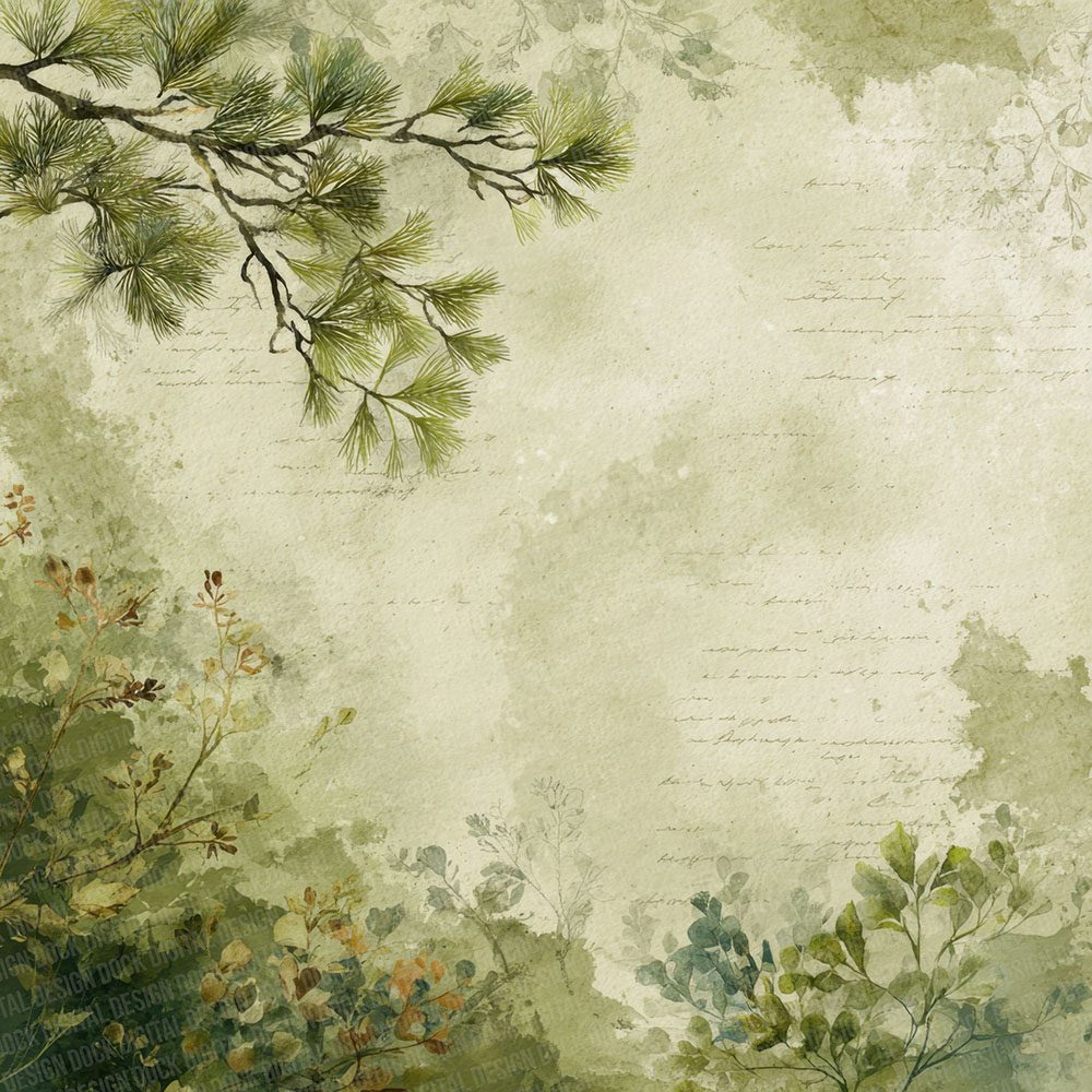 Forest Notes Layered Wash Digital Paper Pack (DDD001777)