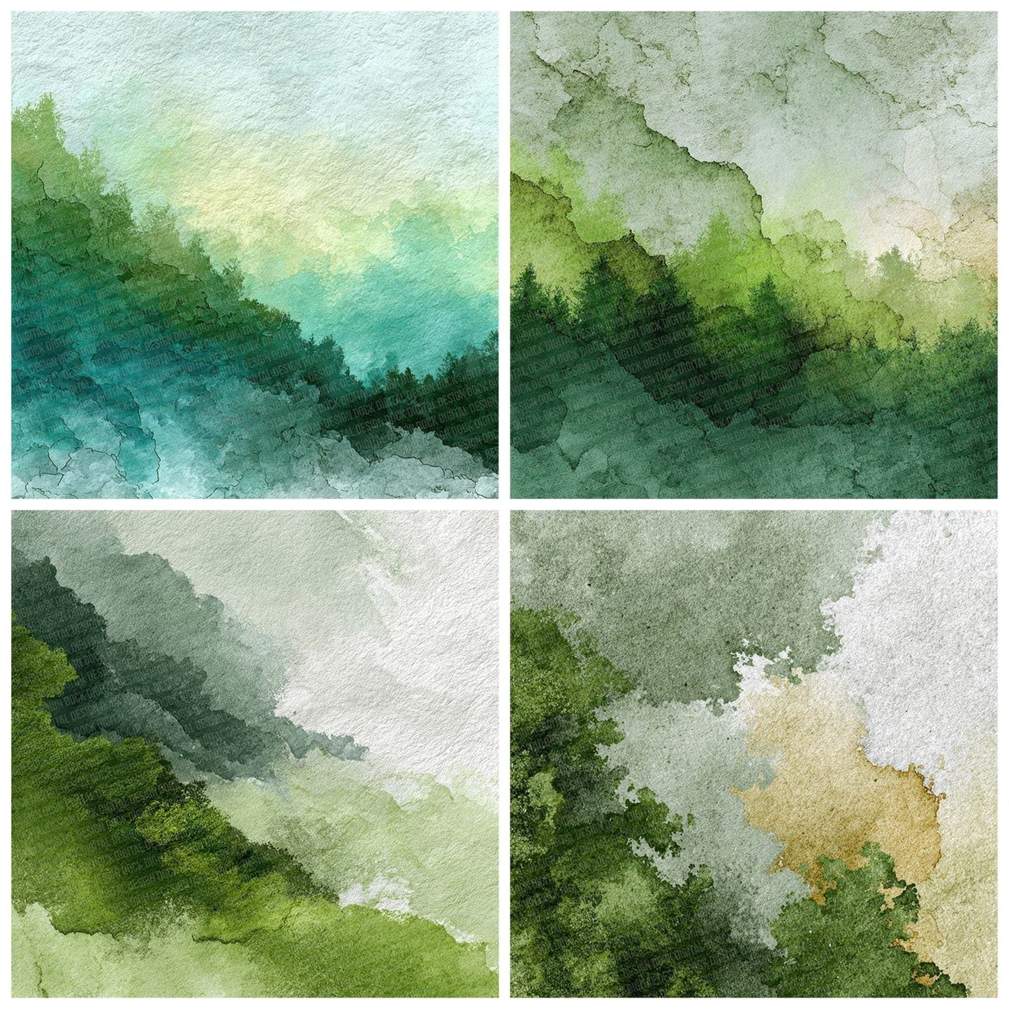 Forest Pistachio Flow Digital Paper Pack (DDD001778)
