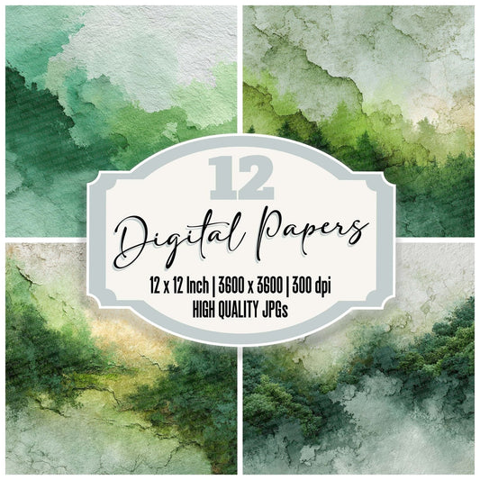 Forest Pistachio Flow Digital Paper Pack (DDD001778)