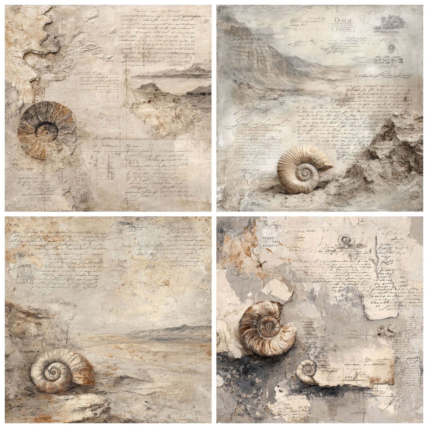 Fossil Geology Notes Wash Digital Paper Pack (DDD001786)