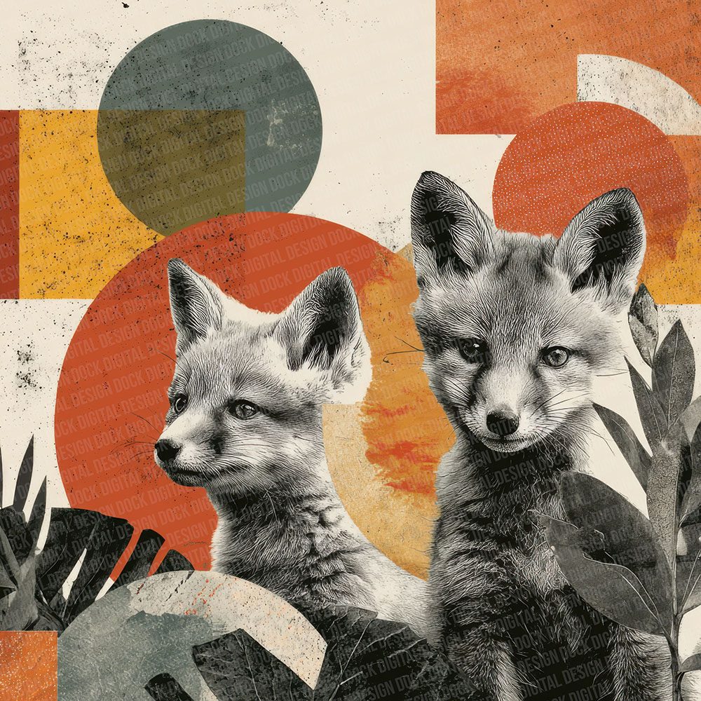 Fox Cub Woodland Moodboard Digital Paper Pack (DDD001790)