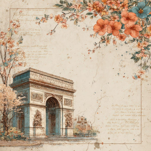 France Charm Arc Triomphe Digital Paper Pack (DDD007768)