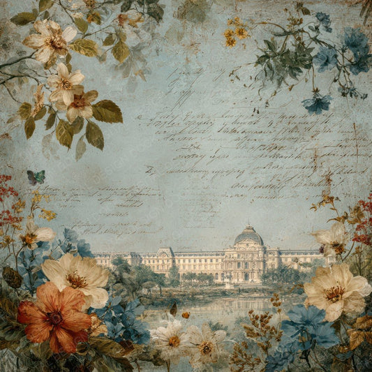 France Charm Landmark Louvre Digital Paper Pack (DDD007791)