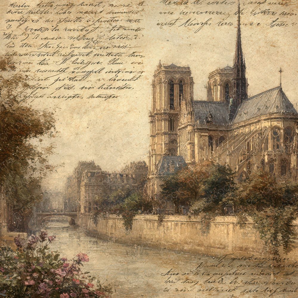 France Charm Notre Dame Digital Paper Pack (DDD007769)