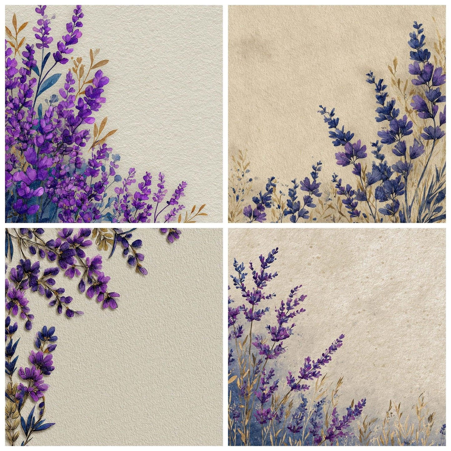 French Lavender Border Digital Paper Pack (DDD001810)