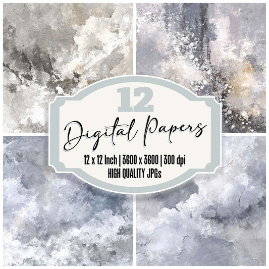 Frost Crystal Winter Background Digital Paper Pack (DDD001815)