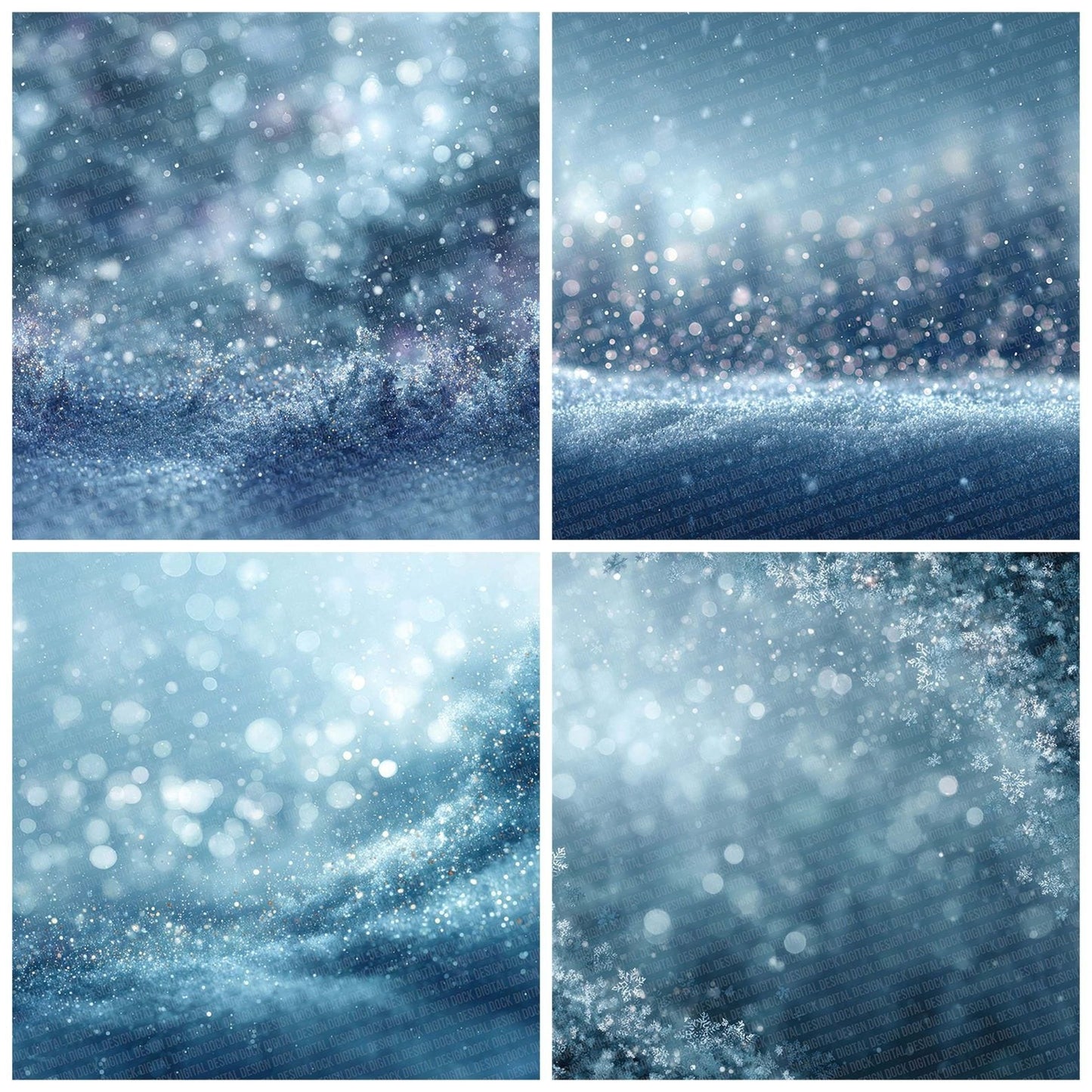 Frost Glow Winter Background Digital Paper Pack (DDD007651)