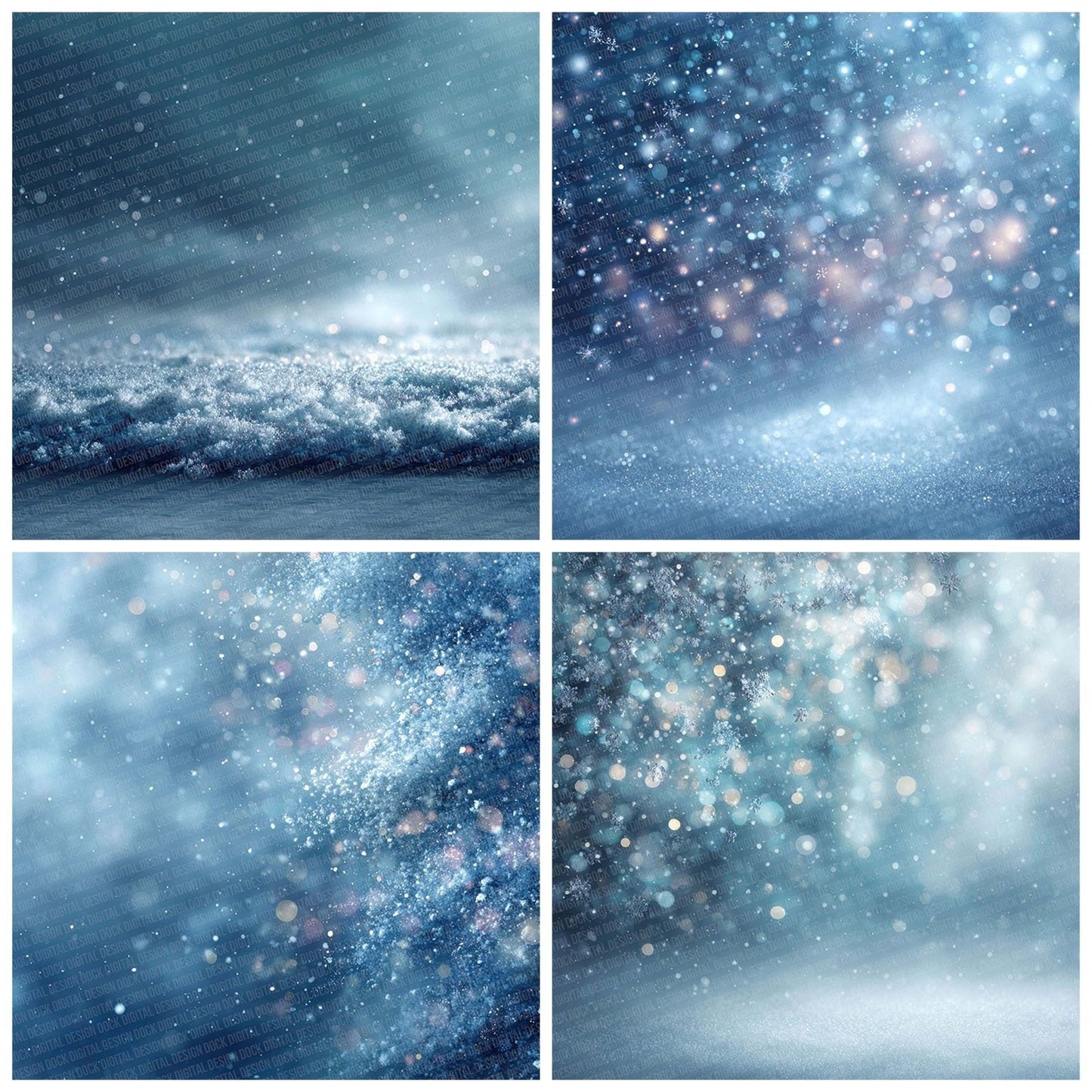 Frost Glow Winter Background Digital Paper Pack (DDD007651)