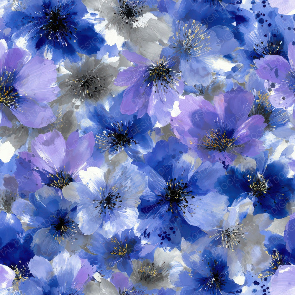 Frost Ink Florals Digital Paper Pack (DDD008011)