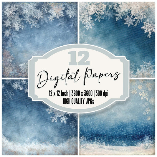Frost Snowflake Winter Digital Paper Pack (DDD001816)