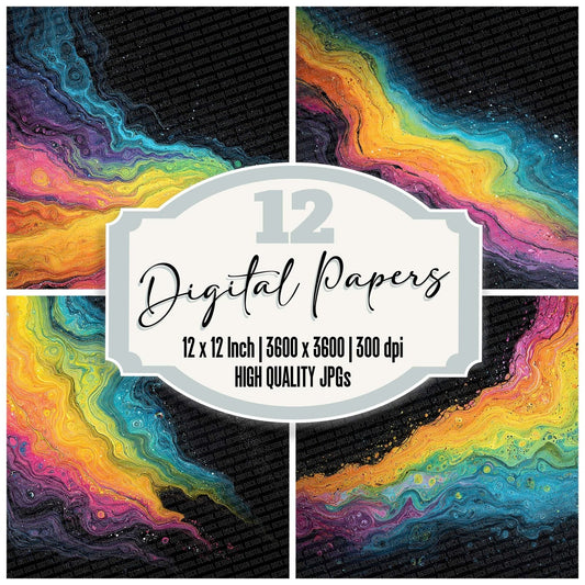 Galaxy Paint Flow Digital Paper Pack (DDD001833)