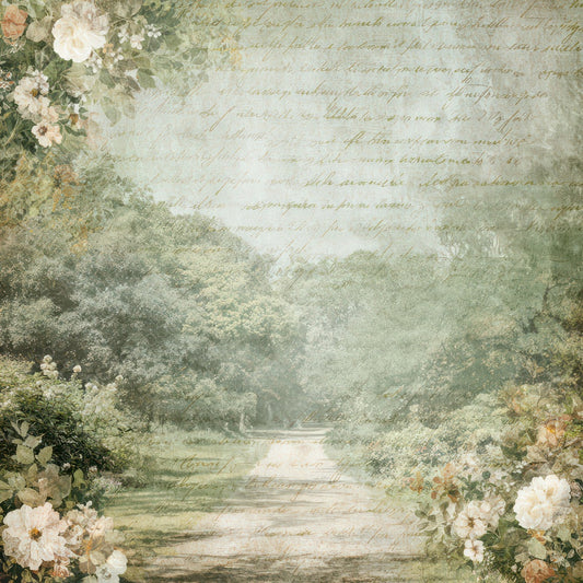 Garden Path Script Digital Paper Pack (DDD008819)