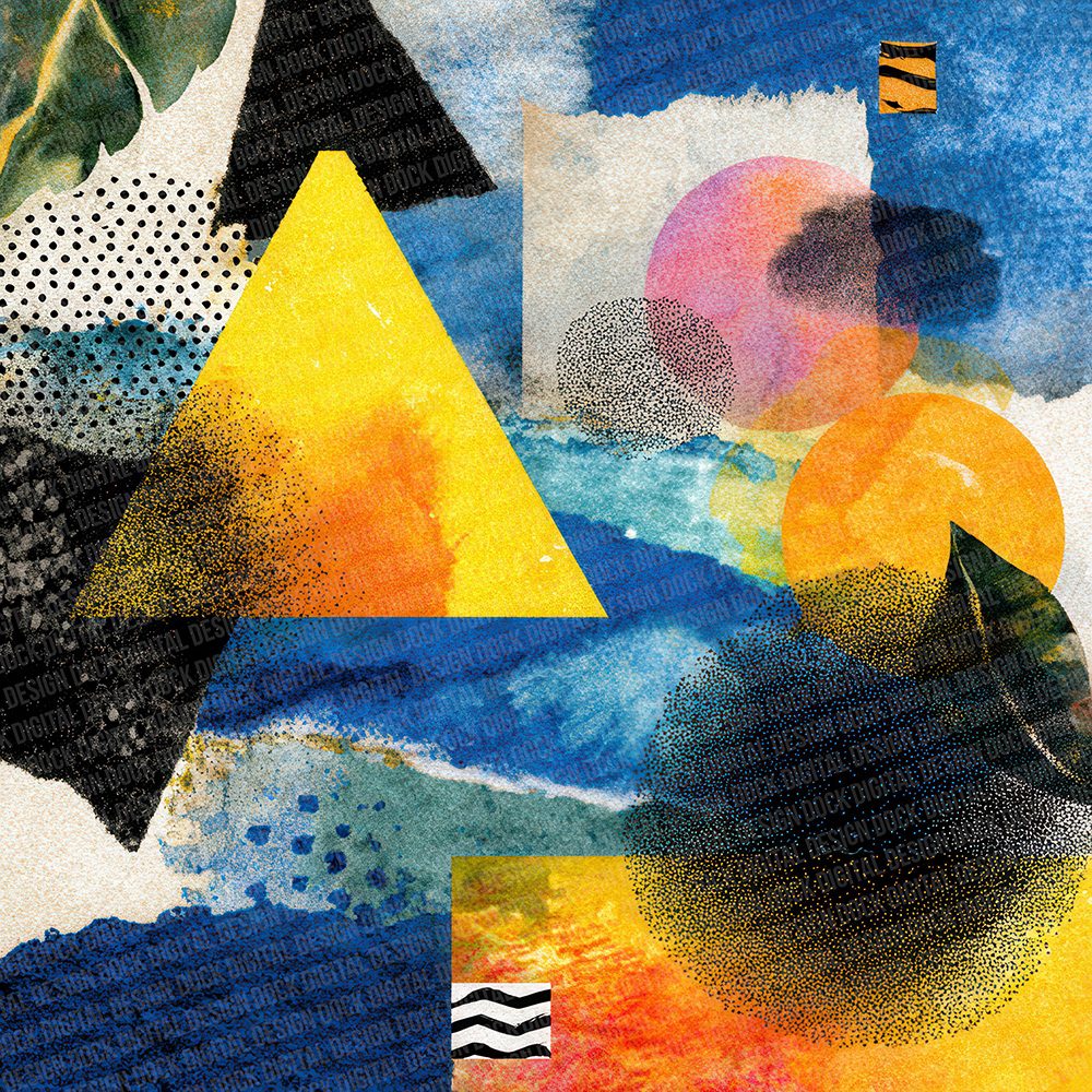 Geo Collage Scribble Digital Paper Pack (DDD001839)