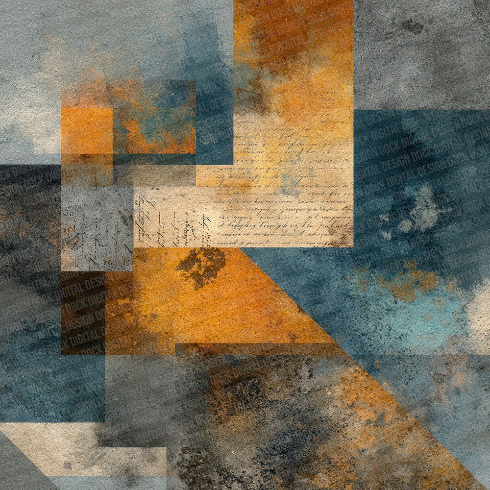 Geometric Cubist Art Layers Script Digital Paper Pack (DDD001840)