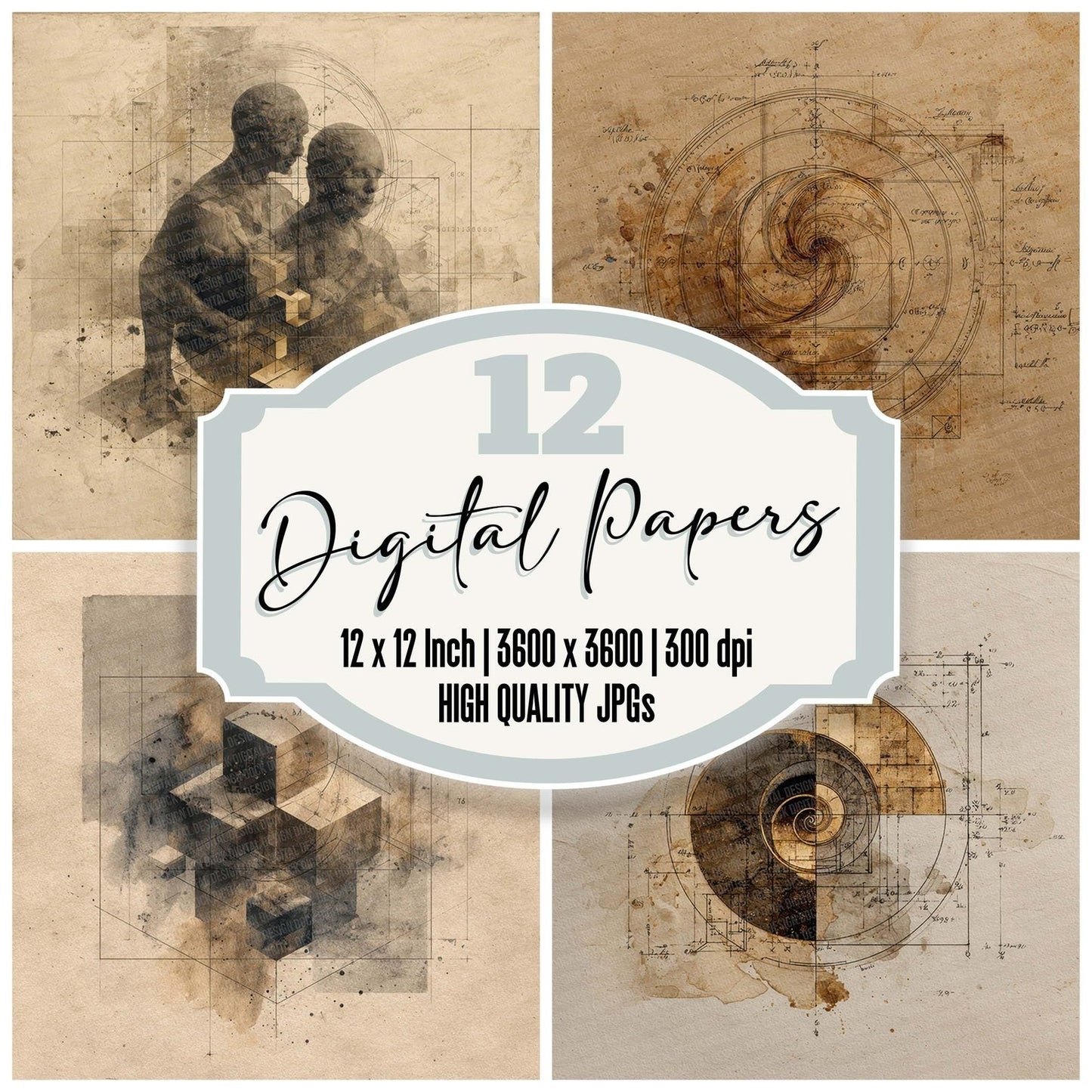 Geometry Ghosts Digital Paper Pack (DDD001841)