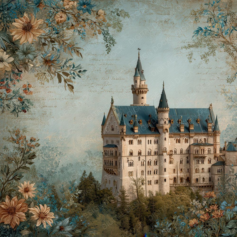Germany Charm Neuschwanstein Castle Digital Paper Pack (DDD007795)