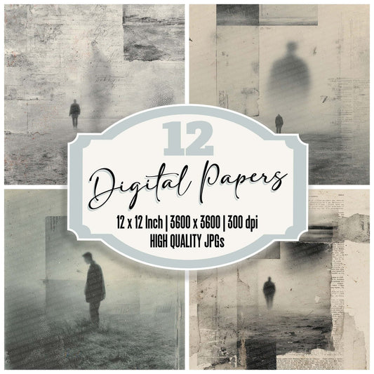 Ghost Print Label Digital Paper Pack (DDD001844)