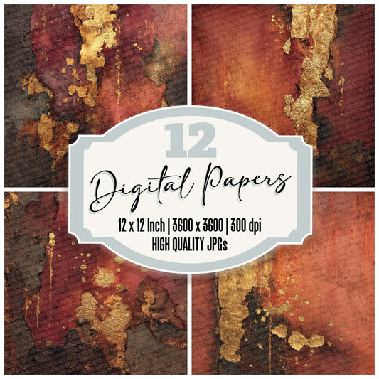 Gilded Rust Fusion Digital Paper Pack (DDD001856)