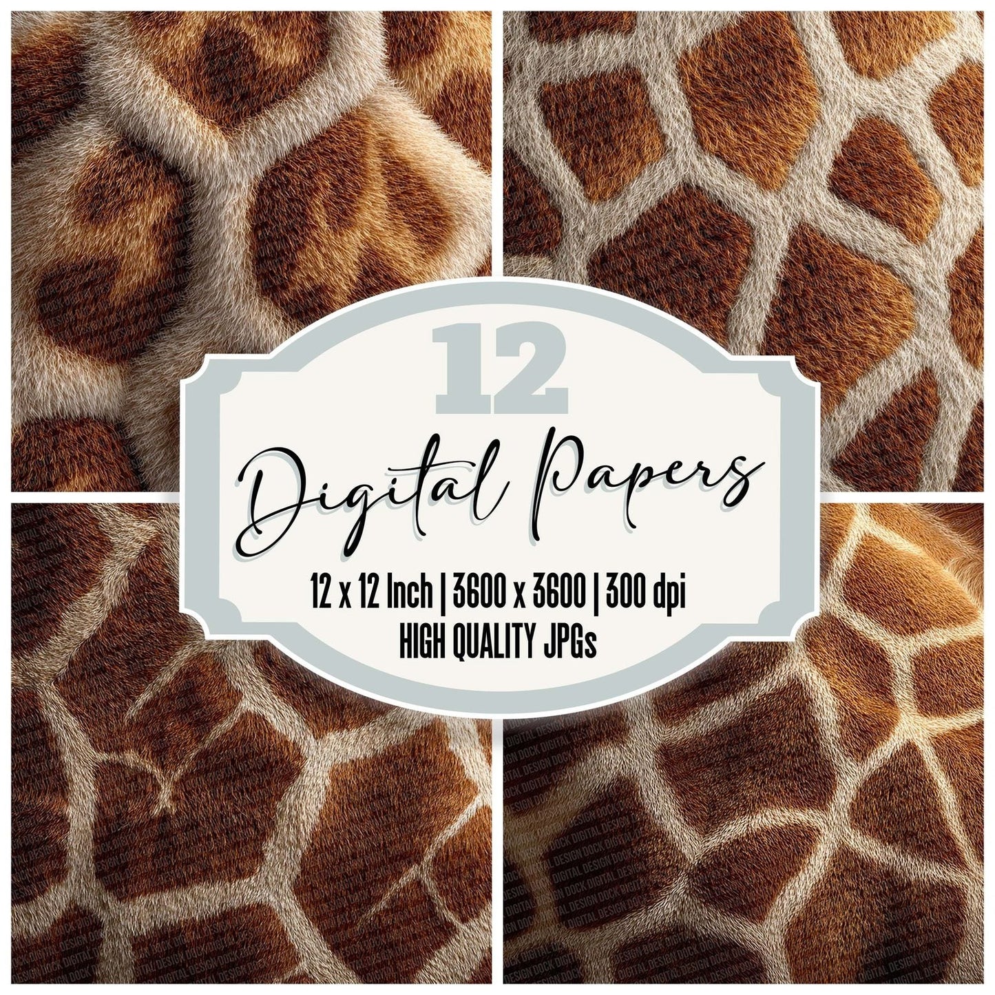 Giraffe Fur Macro Digital Paper Pack (DDD001858)