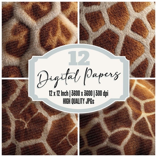 Giraffe Fur Macro Digital Paper Pack (DDD001858)