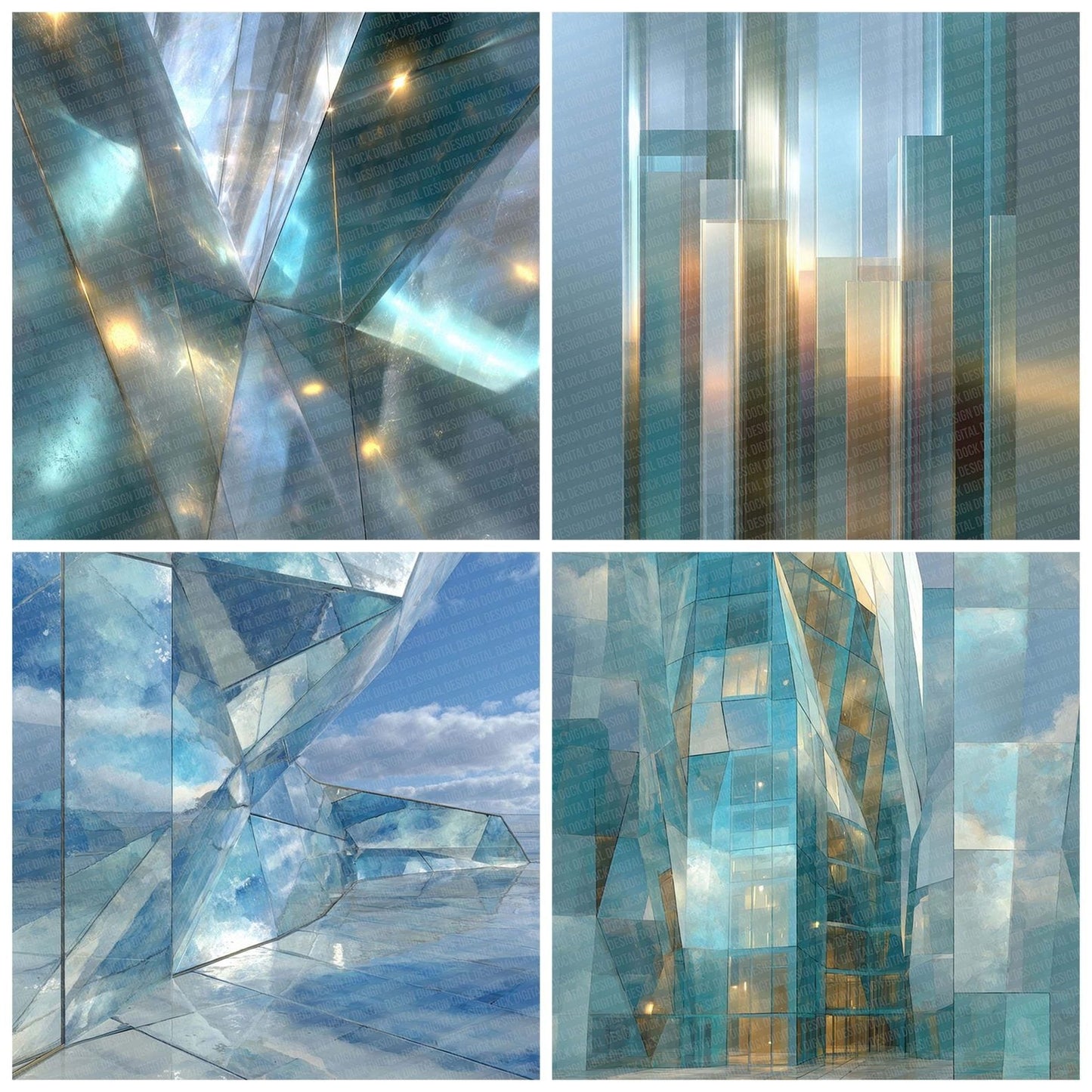 Glass Facade Distortion Digital Paper Pack (DDD001863)