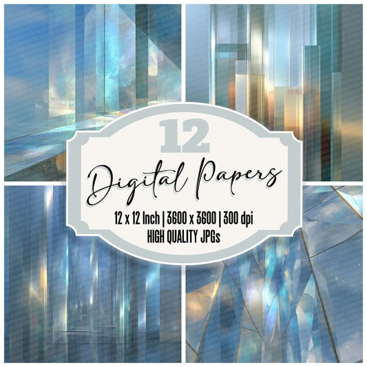 Glass Facade Distortion Digital Paper Pack (DDD001863)