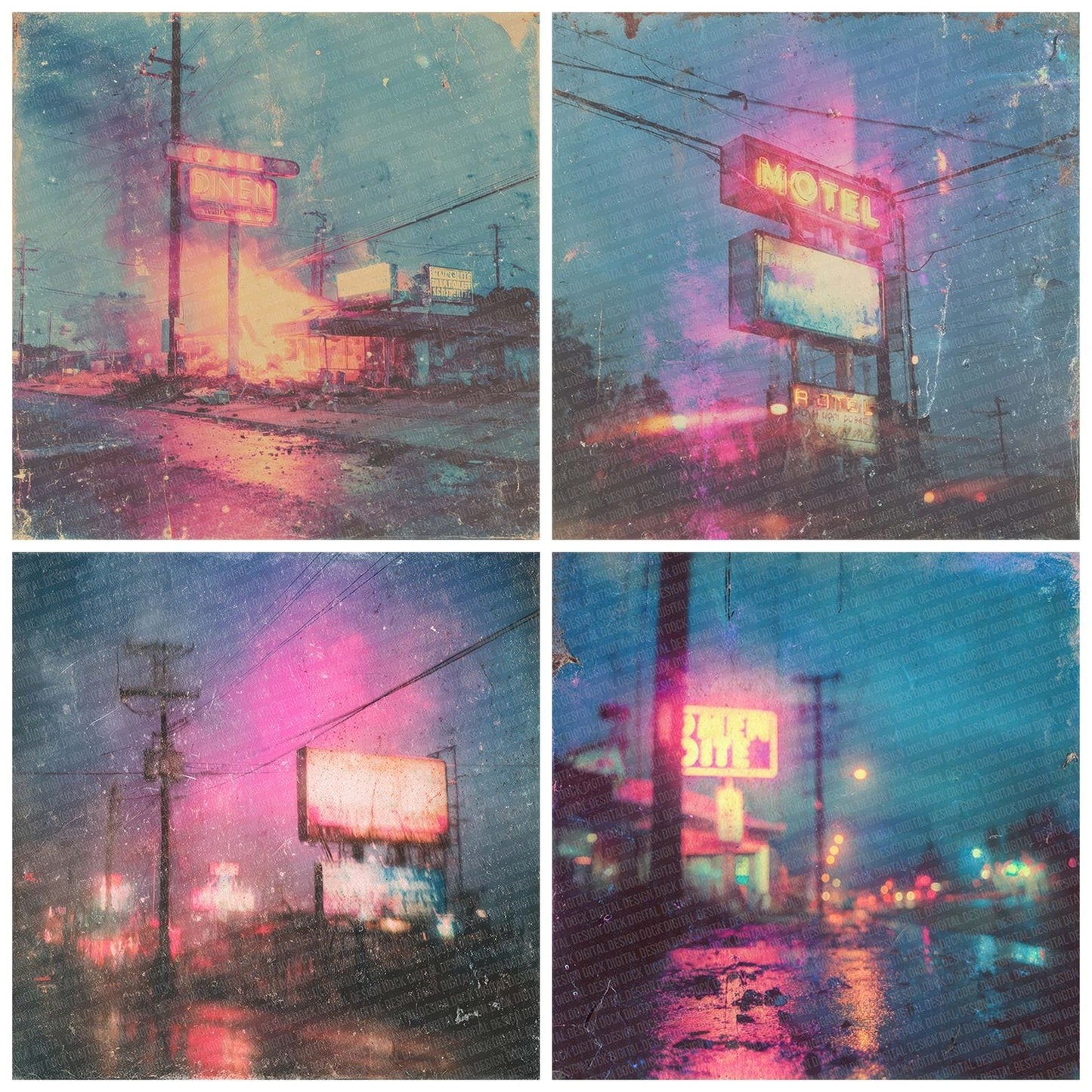 Glitch Diner Bleed Digital Paper Pack (DDD001870)