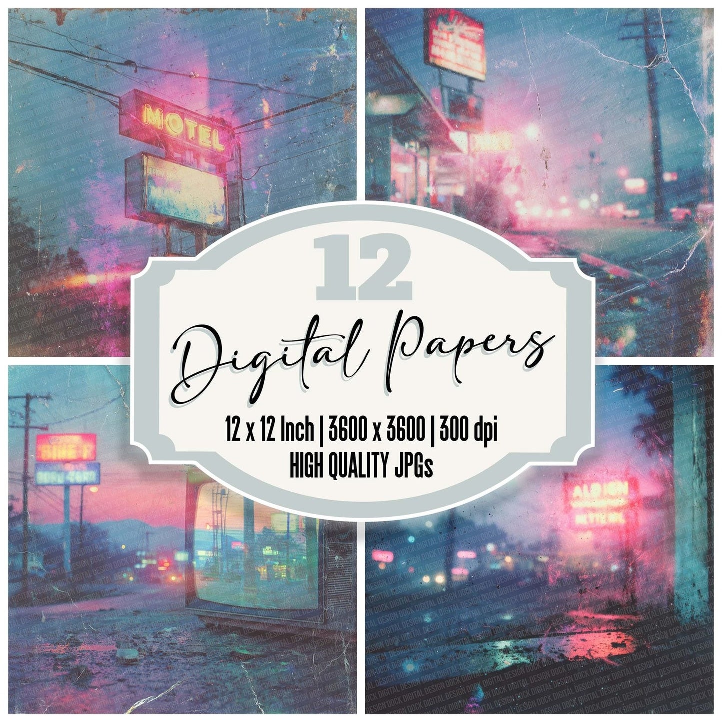 Glitch Diner Bleed Digital Paper Pack (DDD001870)