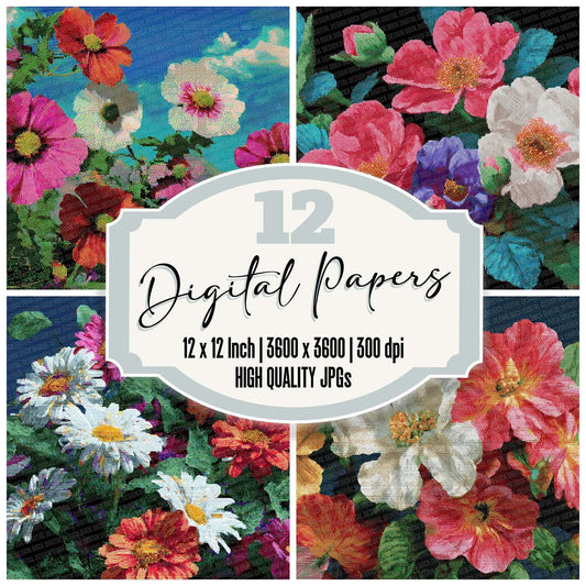 Glitch Garden Pixels Digital Paper Pack (DDD001872)