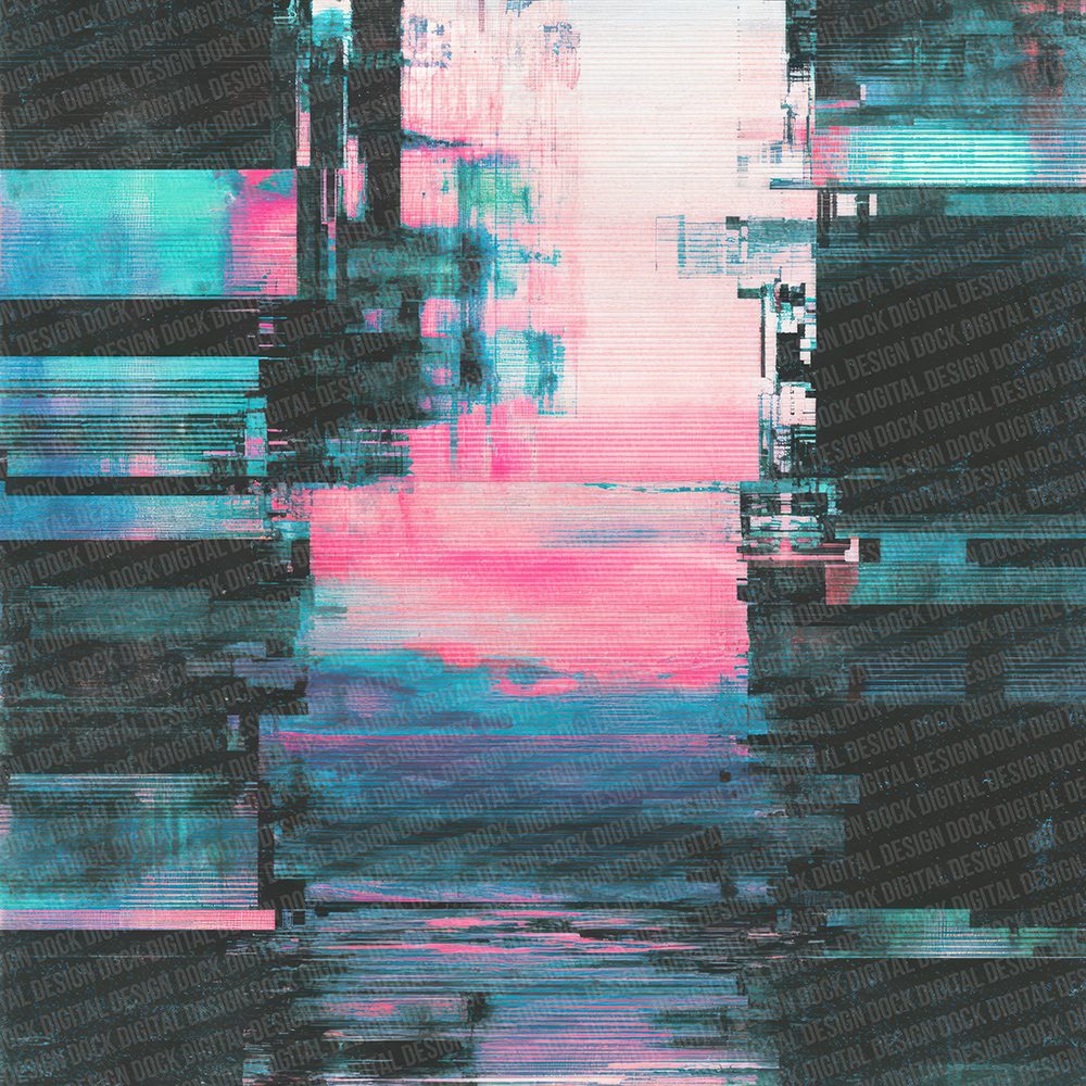 Glitch Pixel Haze Digital Paper Pack (DDD001875)