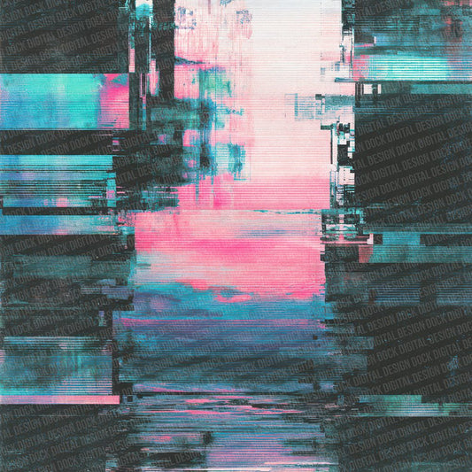 Glitch Pixel Haze Digital Paper Pack (DDD001875)