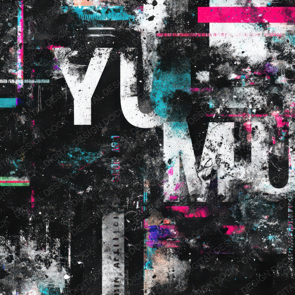 Glitch Text Melt Digital Paper Pack (DDD008794)