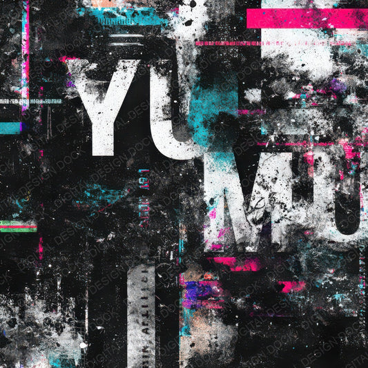 Glitch Text Melt Digital Paper Pack (DDD008794)