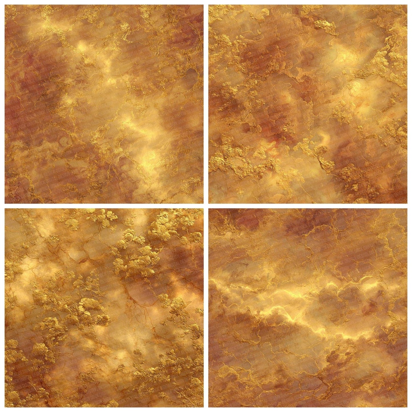 Gold Marble Clouds Digital Paper Pack (DDD001889)
