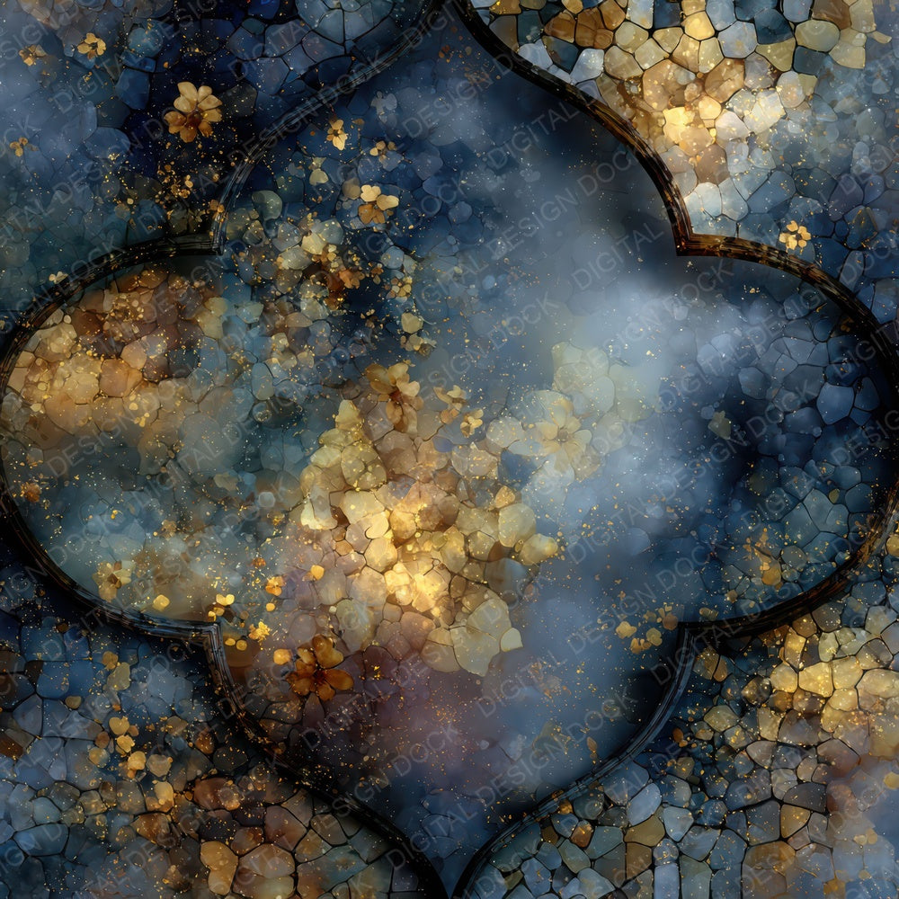 Gold Sapphire Glass Digital Paper Pack (DDD007654)