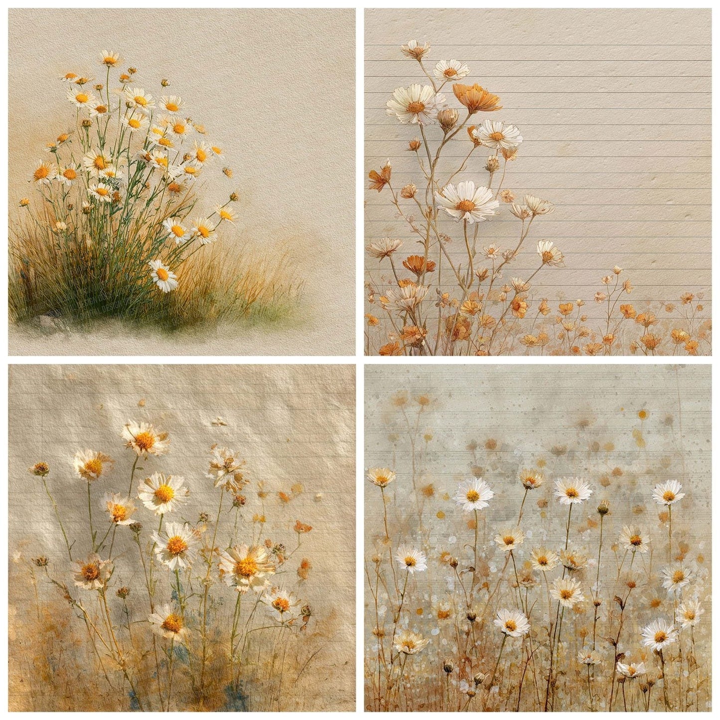 Golden Daisy Field Digital Paper Pack (DDD007655)