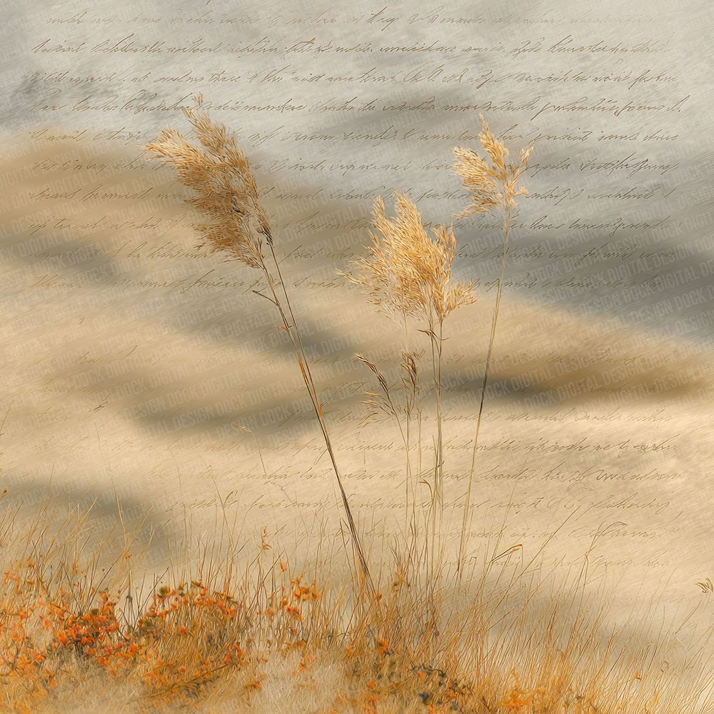 Golden Dune Script Grass Digital Paper Pack (DDD001895)