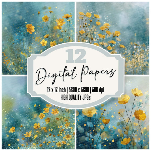 Golden Meadow Sparkle Digital Paper Pack (DDD001900)