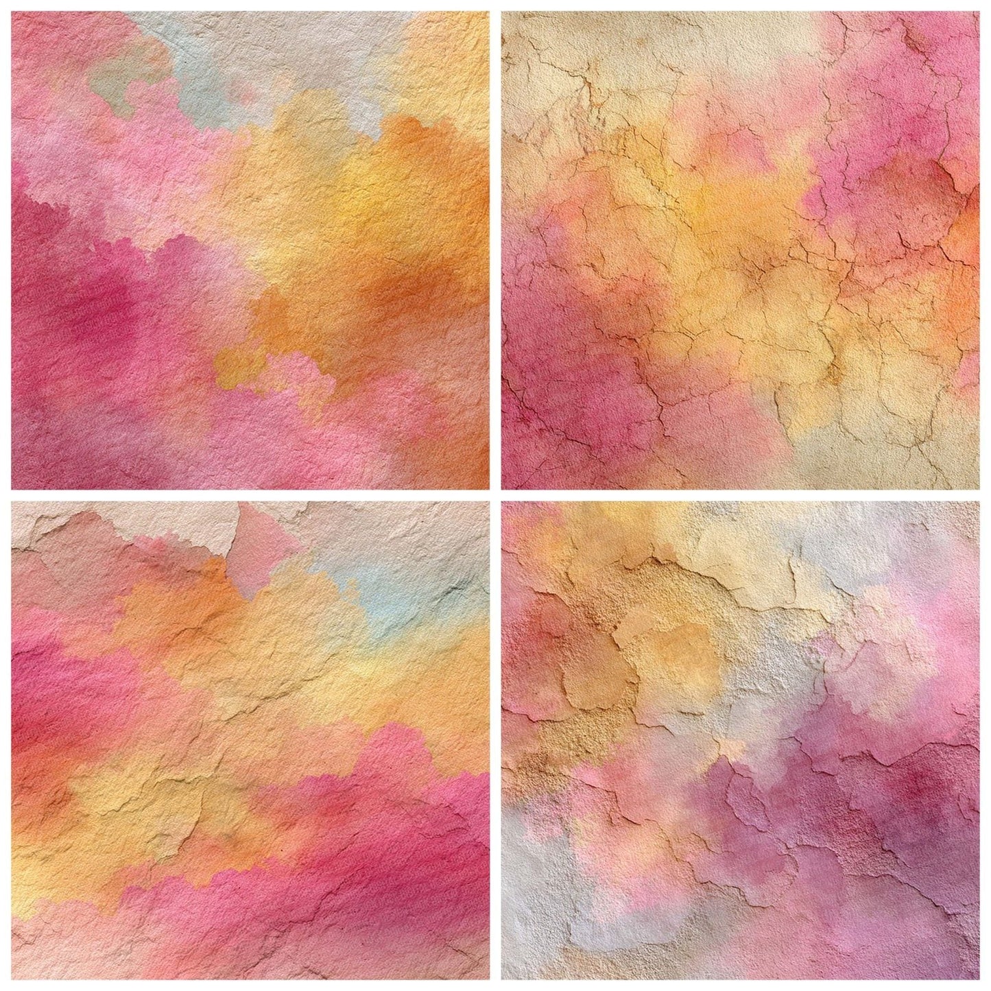 Golden Watercolour Wash Rainbow Digital Paper Pack (DDD001903)