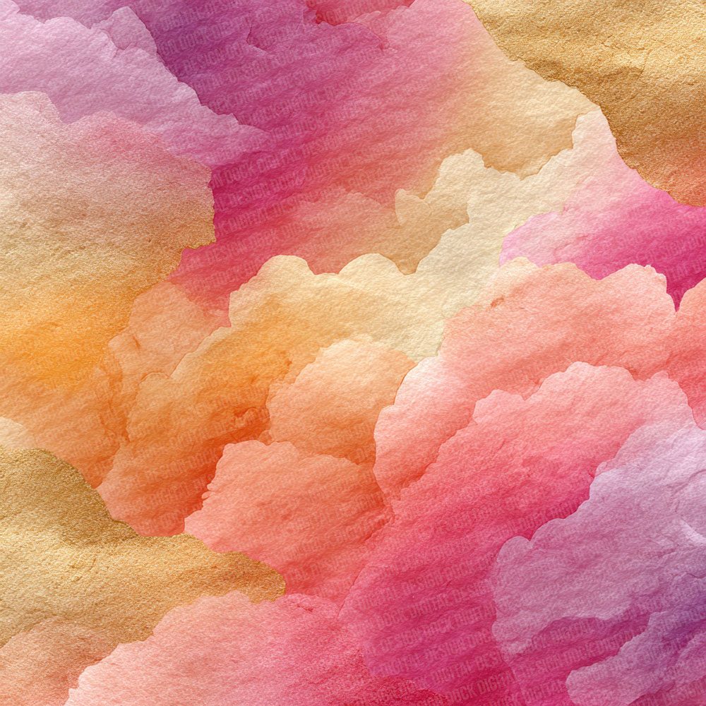 Golden Watercolour Wash Rainbow Digital Paper Pack (DDD001903)