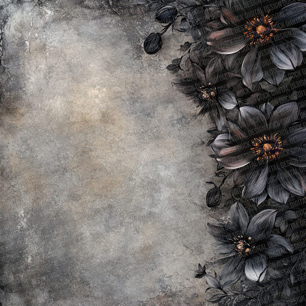Gothic Dahlia Border Digital Paper Pack (DDD001912)