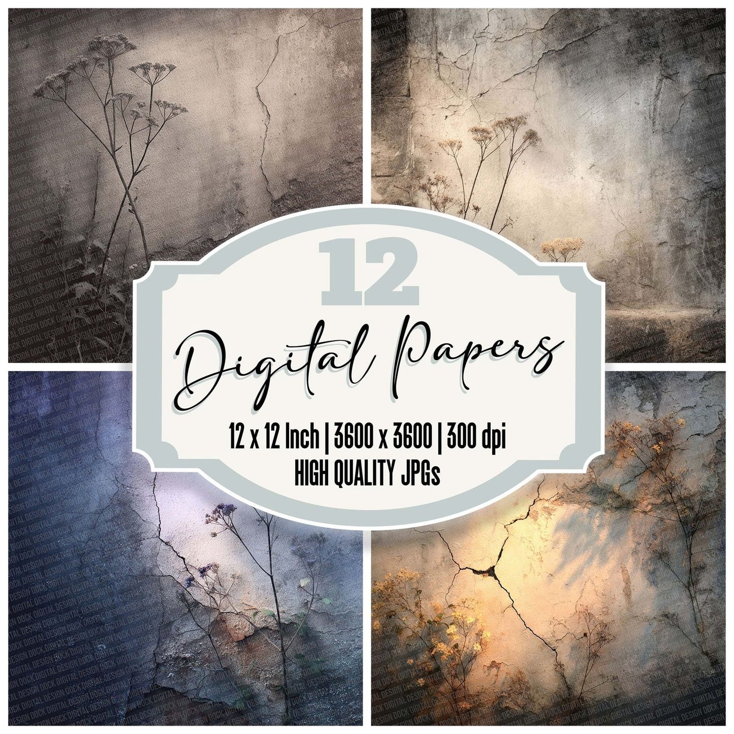 Gothic Smoke Grunge Digital Paper Pack (DDD001920)