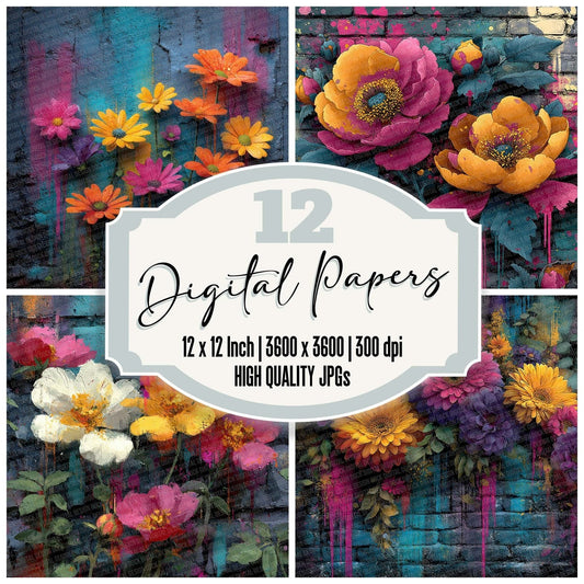 Graffiti Bloom Splash Digital Paper Pack (DDD001923)