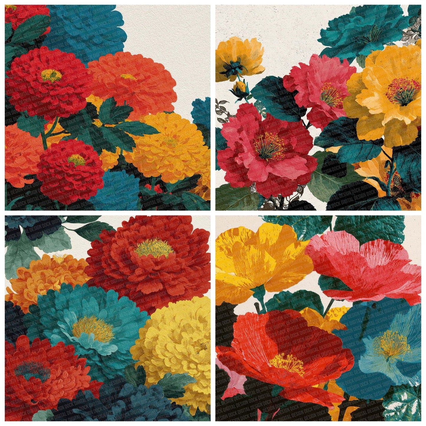 Graphic Botanical Blocks Digital Paper Pack (DDD001930)
